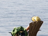 36002CrLe - A week at the cottage - Beth, relaxing on the dock.JPG